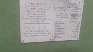 Scherer Feinbau VDZ120 CNC Vertical Lathe – Year 2008