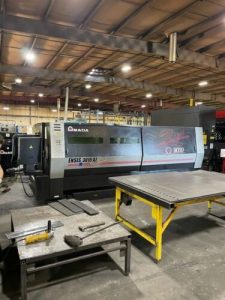 Amada Ensis 3015 AJZ CNC Fiber Laser 9kW with Automated Material Storage – Year 2019