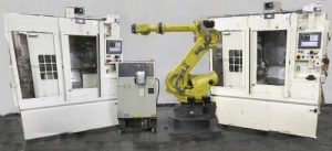 FUJI ANS-31P CNC Turning Center Cell with FANUC Robot