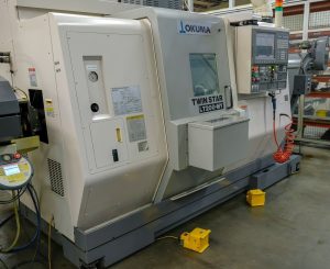 Okuma Twin Star LT200-MY with EDGE Technologies FMB turbo 5-65 bar feeder – Year 2008