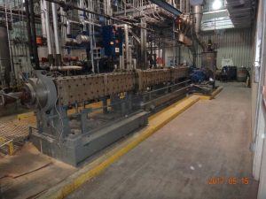 Berstorff N/A 125 HP 6 Meter x 180mm Twin Screw Extruder Reactor – Year 1994