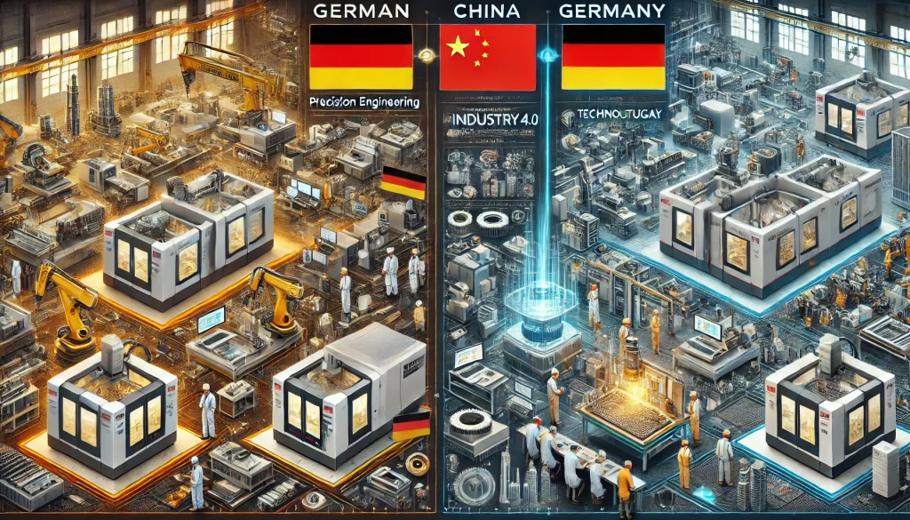 What is the result when comparing the CNC Machine Tool industries in China and Germany ?