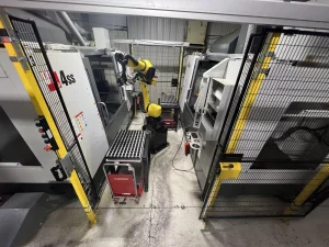 Haas VF-4SS Total 2 CNC VMC Machines Year 2021 + Fanuc M-10iD12 Robot
