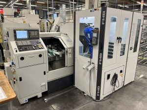 FMB Maschinenbau unirobot GP7 + HARDINGE Gang Tool GT27SP CNC Hard Part Turning Lathe with Robot Cell – Year 2021