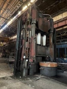 SKODA CKV2650 4-Column Push-Down Hydraulic Open Die Forging Press 2650 Ton – Year 1987