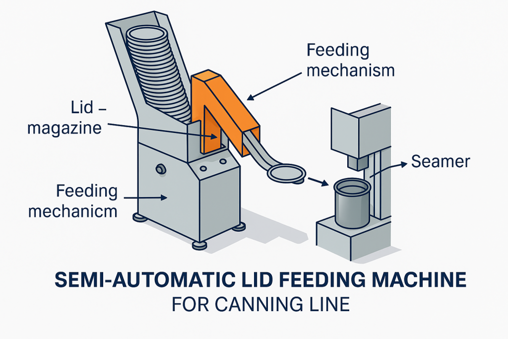 What is Semi-Automatic Lid Feeding Machine For Canning Line?