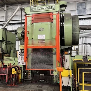 NITTAN Massey MHFP 2000-LW Hot 2000 Ton Forging Press Line + AMADA PUX200AD C-Frame Single-point Mechanical Press 200 Ton - Year 2003