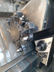 Monforts RNC 500 Duo Turn CNC Turning Center C + Y Axis with Samsys Multi 3000 Bar Loader – Year 2005