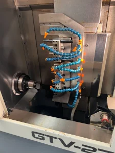 Cubic Machinery GTV-27 CNC Gang Lathe with Fedek DH-65LS2 Bar Feeder – Year 2011