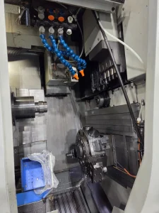 Hanwha STL 32H CNC Swiss Sliding Head Lathe with FMB Edge Technologies  Bar Feeder – Year 2012