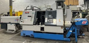 MAZAK SQT 200S CNC Turning Center with LNS Quick Load Servo S2 Bar Feeder – Year 2000