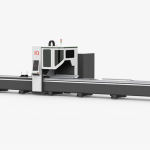 Available now : used JQ Laser FLT-12035ETN CNC Round / Square / Rectangular Tube Fiber Laser Cutting Machine 4kW with 12 Meter Load/Unload System – Year 2022 made in China