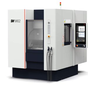 SW BA W02-22i CNC 2-Spindle 4-Axis Horizontal Machining Center with Robot Loader Integrated Ceiling-Mounted Fanuc LR Mate 200iD 6-Axis Robot - Year 2022
