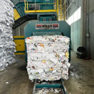 Disan Hydraulic Baling Press + Disan Hydraulic Shredder + 3 Industrial Conveyors - Complete Recycling Line - Year 2024