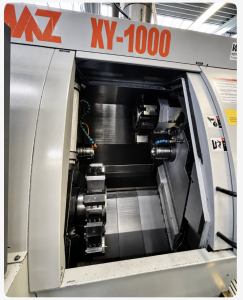 TAKAMAZ XY-1000 CNC Turning Center with FMB turbo 5-55/3200 A Bar Feeder – Year 2010