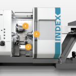 For Sale : used Index G 200.2 CNC Turning Center 3 Turrets Twin Spindle with INDEX MBL 65 Bar Feeder – Year 2018 made in Germany / REQUEST MACHINE INSPECTION